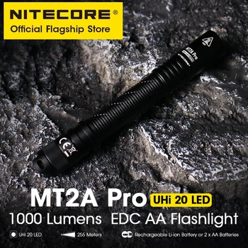 NITECORE MT2A Pro EOS Žep Svetilka 1000 Lumnov AA Baklo UHi 20 LED svetlobni Pramen, NL1416R USB-C Polnilna 14100 Li-ionska Baterija
