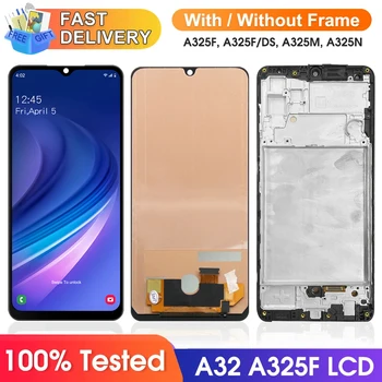 A32 Zaslon za Samsung Galaxy A32 A325 A325F A325F/DS LCD Zaslon, Digitalni Zaslon na Dotik Z Okvirjem Skupščine Zamenjava
