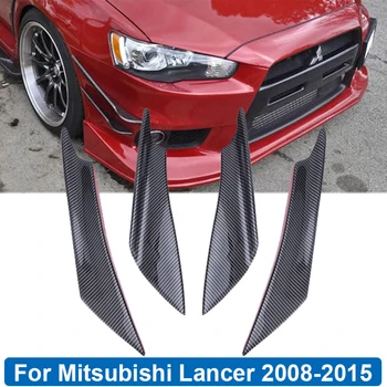4PCS Za Mitsubishi Lancer 2002-2017 Sprednji Odbijač za Ustnice Strani Fin Splitter Telesa, Spojler Canards Nalepke Univerzalni Avto Dodatki