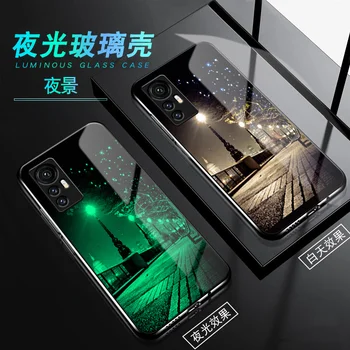 Svetlobna Kaljeno Steklo Primeru Telefon Za Xiaomi 12S Ultra Kritje Za Xiaomi 12 12X 12S Pro Primeru Zajema v Temno Žareče