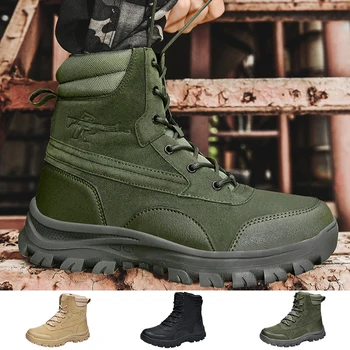 Vojaški Škornji za Moške 2023 Zunanji Gleženj Boot Vojske Boot Moški Delo varovalni Čevlji za Moške Taktično Čevlji Plezanje, Pohodništvo Čevlji