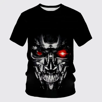 Terminator Film 3D Tiskanje Ulica Oblačila za Moške in Ženske Priložnostne Moda Velika Kratek sleeved majica s kratkimi rokavi Top Oblačila