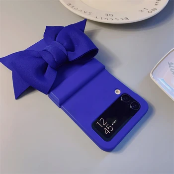 Luksuzni korejski Luštna 3D Krpo Lok Klein Modri Telefon Primeru za Galaxy Ž Flip5 5G medije flip4 Z Flip5 Zflip5 Zflip4 Flip3 Shockproof Pokrov