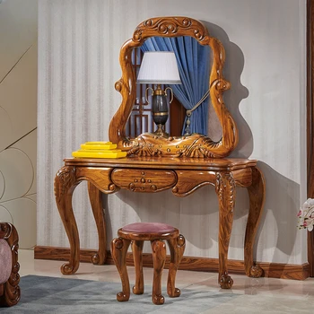 Luksuzni jutranje tabela Wujinmu masivnega lesa izrezljane villa