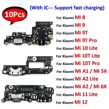 10Pcs，Polnjenje prek kabla USB Vrata Dock Polnilnik Priključek Odbor Flex Za Xiaomi Mi A3 8 9 9T 10 10T Pro Lite A1 A2 Lite Hitro polnjenje