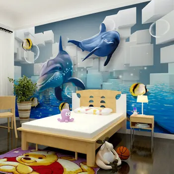 beibehang sea life, de papel parede 3d ozadje za stene, 3 d freske okolij za otroke, dnevna soba stenski dekor plošče papel