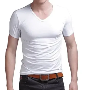 A3181 Poletje Vroče Prodajo T - Shirt Novih Moških V Vratu Vrhovi Tee Slim Fit Majica Kratek Rokav Barva Priložnostne T-Shirt