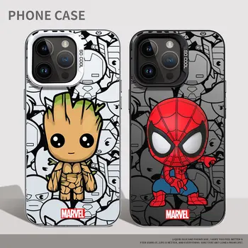 TPU Silikon Marvel Spider-man Groot Capa Uradni Mehko mobilni Telefon, Ohišje za iPhone 13 11 XR X XS Max 12 Pro 14 Plus Pro Max 15