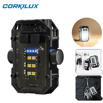 CORKILUX Fidget Kolesce Mini Prenosni Keychain Svetlobe Žep Svetilka Tipa C USB Polnilne EOS Baklo, Magnet, Lučka za Kampiranje