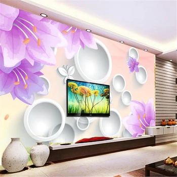 beibehang Prilagodite velikost Visoko Hitro HD zidana 3d ozadje ozadje lily cvet, de papel parede debelo steno papirja