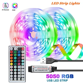 LED Luči za Soba Dekor RGB 3535 Infrardeči Daljinski upravljalnik Glasbe Flash Lučka za TV Ozadja Božični Okraski, Prilagodljiv 5