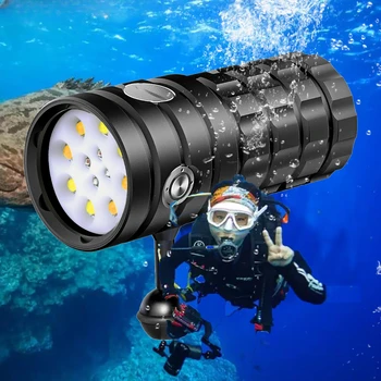 Profesionalno Potapljaško Svetilko 8 XHP50 25000Lumens100m Nepremočljiva Podvodno Svetilko Fotoaparat, Video, Fotografija Taktično Svetlobe
