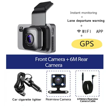 Dvojno Objektiv Dash Cam za Avtomobile Black Box Avto Pogled od Zadaj Kamero WIFI 170 Stopinj WiFi Obračanje Fotoaparat Dash Kamera HD Night Vision