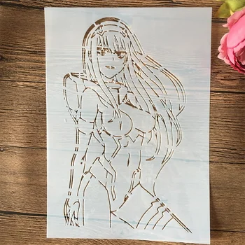 A4 29 cm Anime Nič Dveh Draga V FranXX DIY Layering Matrice Slikarstvo Album Kolorit Emboss Album Dekor Predlogo