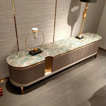 Italijanski luksuzni high-end marmorju masivnega lesa TV omara domači dnevni sobi 2m TV-stojalo s skladiščenje