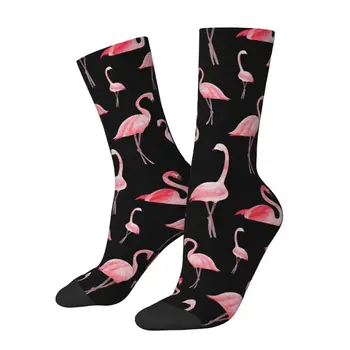 Smešno Flamingo Vzorec Športne Nogavice Poliester Posadke Nogavice za Unisex Absorbira Znoj