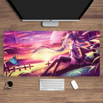 Anime Hatsune Miku Mousepad Mouse Pad Desk Mat Srčkan Veliko Igralnih Mousepad Igralec HD Tiskanja Miško Mat Igra Tipkovnico Blazine