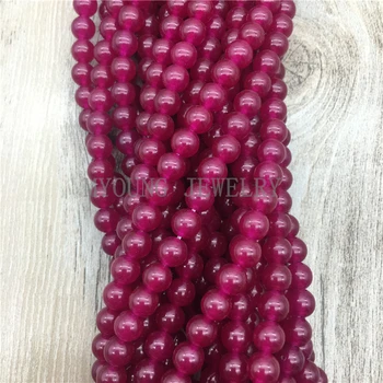 Vijoličasto Rdeča Malezijski Jades noge,Okrogle gladke kroglice 15