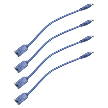 4X Modra USB 3.0 Moški-Moški F/M Tip Priključek Kabel Podaljšek 30 cm