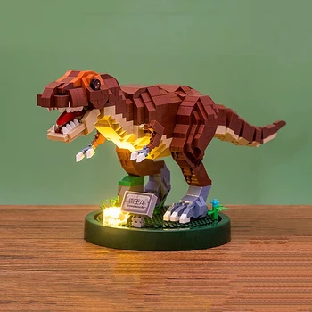 Igrača za Otroke, Jurassic Dinozavri Svetu Tyrannosaurus Rex Pošast Živali Lutka 3D Model DIY Mini Diamond Bloki, Opeke Stavbe