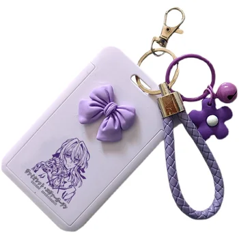 Anime Violet Evergarden Cosplay vpisna Avtobus Banka Imetnika Kartice Lok Cvet Keychain Primeru Zajema Bell Obesek Darilo