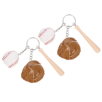 2Pcs Občutljivo Keychains Lepe Baseball Keychains Dekorativni Softball Keychains