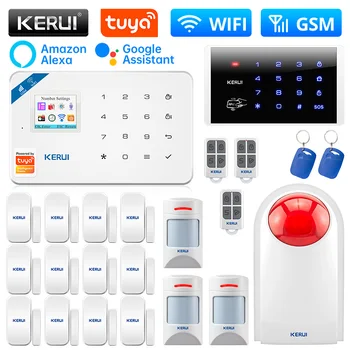 KERUI W181 Glavni Varnosti Enota Alarmni Sistem za Doma WIFI Brezžični GSM Alarm za Podporo Alexa Tuya Pametni Senzor Gibanja Sirene