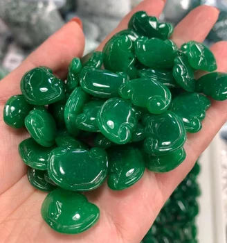 5pc Naravnih Green Jade Ruyi Kroglice DIY Zapestnica Bangle Čar Nakit, Pribor Amulet Darila za Ženske Moški