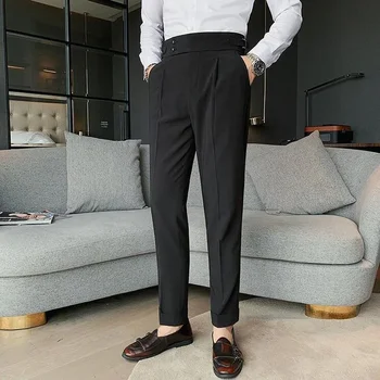 Moška Obleka Hlače Spomladi Nove Poslovne Moda Barva Stretch Fit Slim Priložnostne Hlače za Moške svate Delo Hlače