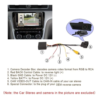 RGB In (RCA) AV CVBS Signal Pretvornika Dekoder Polje Adapter Za Tovarniško Pogled od Zadaj Kamero Tiguan Golf 6 Passat CC