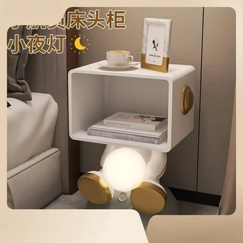 Nordijska večnamensko nočno omarico risanka za otroke spalnica integrirano skladiščenje omarico ob postelji svetilko nastavite napravo polica