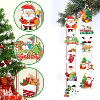 Vrata Visi Banner Božični Okraski, Santa Claus Dekoracijo Božič Leta Doma Stranka Navidad Novo Snežaka 2024 Noel Drž S6V5