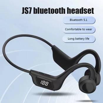 JS7 Kostne Prevodnosti Brezžične Bluetooth Slušalke LED Zaslon Čepkov z Mic Uho Kavelj Fone Bluetooth Slušalke Brezžične Slušalke