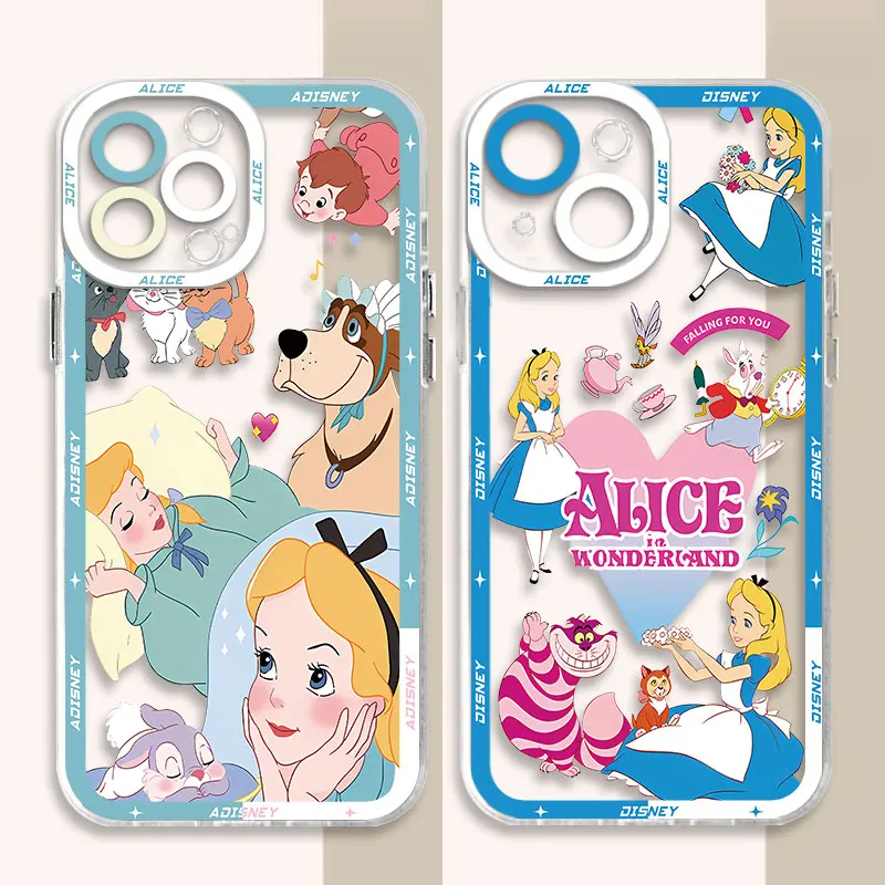 Ohišje za Xiaomi Mi 11 Lite 11T Pro Poco X3 NFC X4 X5 M3 M4 Pro Disney Alice v Čudežni deželi TPU Pregleden Mehko Capa
